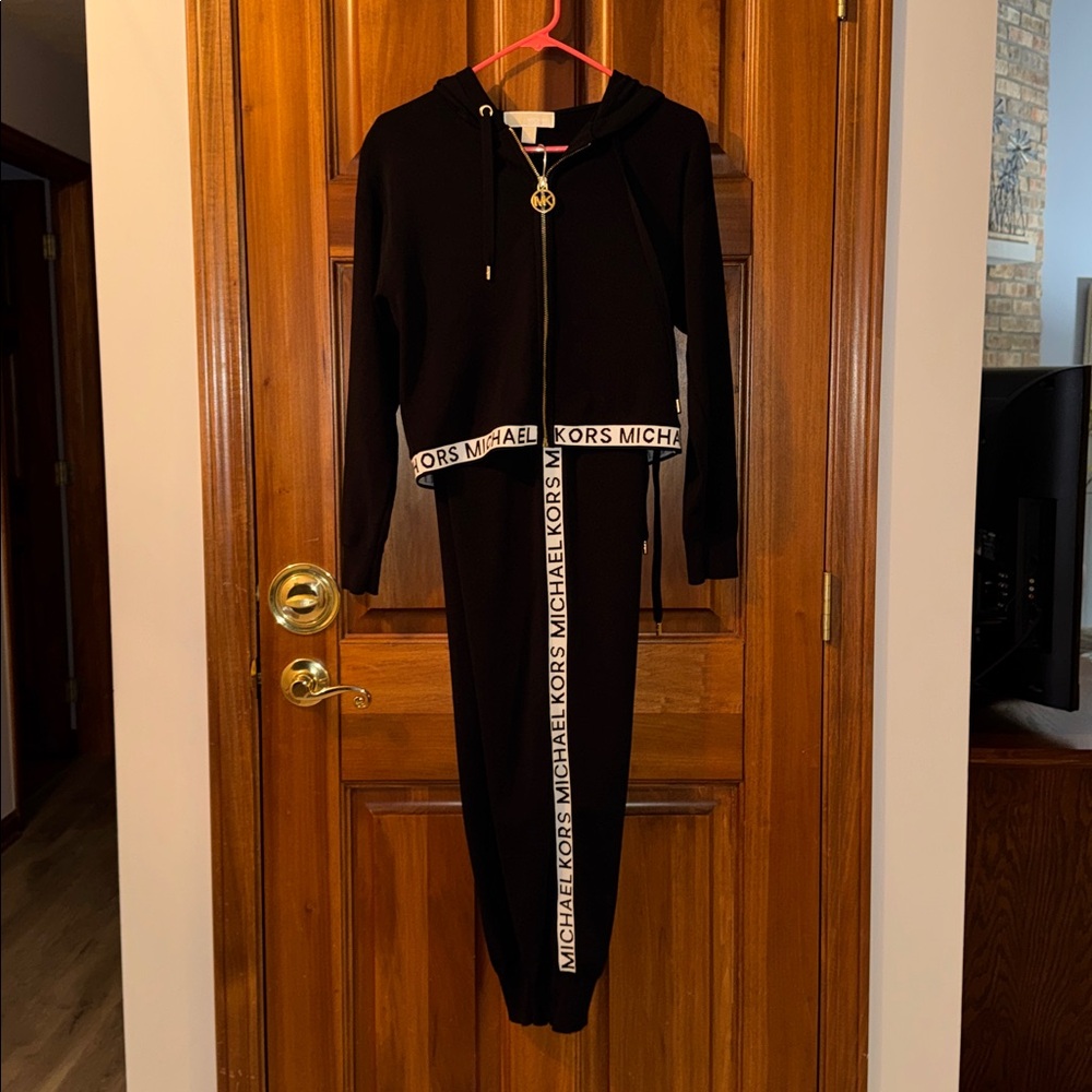 Michael Kors Black Logo Jacket and Sweatpants Set